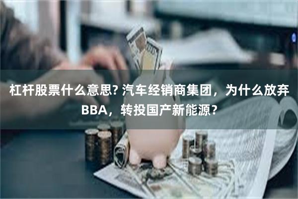 杠杆股票什么意思? 汽车经销商集团，为什么放弃BBA，转投国产新能源？