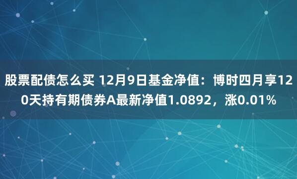 股票配债怎么买 12月9日基金净值：博时四月享120天持有期债券A最新净值1.0892，涨0.01%