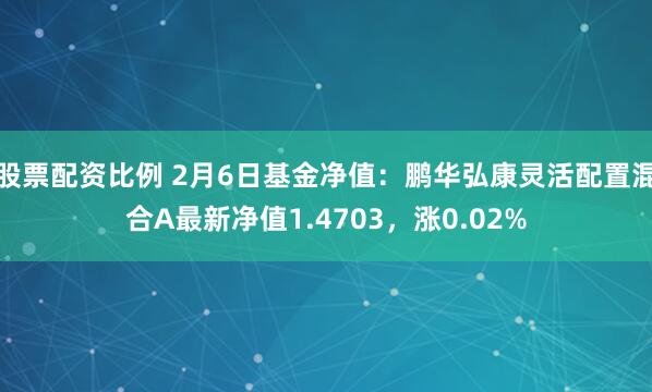 股票配资比例 2月6日基金净值：鹏华弘康灵活配置混合A最新净值1.4703，涨0.02%