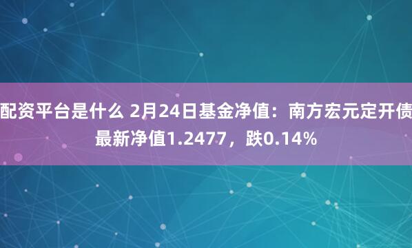 配资平台是什么 2月24日基金净值：南方宏元定开债最新净值1.2477，跌0.14%